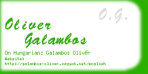 oliver galambos business card