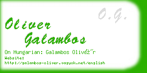 oliver galambos business card